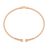14K Rose Gold Round A Initial Diamond Bujukan Cuff Bracelet - 0.04 ct