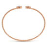 14K Rose Gold Round Amethyst and Diamond Halo Bujukan Bangle - 0.16 ct