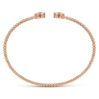 14K Rose Gold Round Amethyst and Diamond Halo Bujukan Bangle