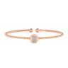 14K Rose Gold Round B Initial Diamond Bujukan Cuff Bracelet - 0.05 ct