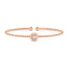 14K Rose Gold Round C Initial Diamond Bujukan Cuff Bracelet - 0.04 ct
