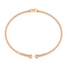 14K Rose Gold Round C Initial Diamond Bujukan Cuff Bracelet - 0.04 ct