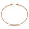 14K Rose Gold Round Citrine and Diamond Halo Bujukan Bangle - 0.16 ct