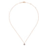14K Rose Gold Round Diamond Disc Pendant Necklace - 0.25 ct