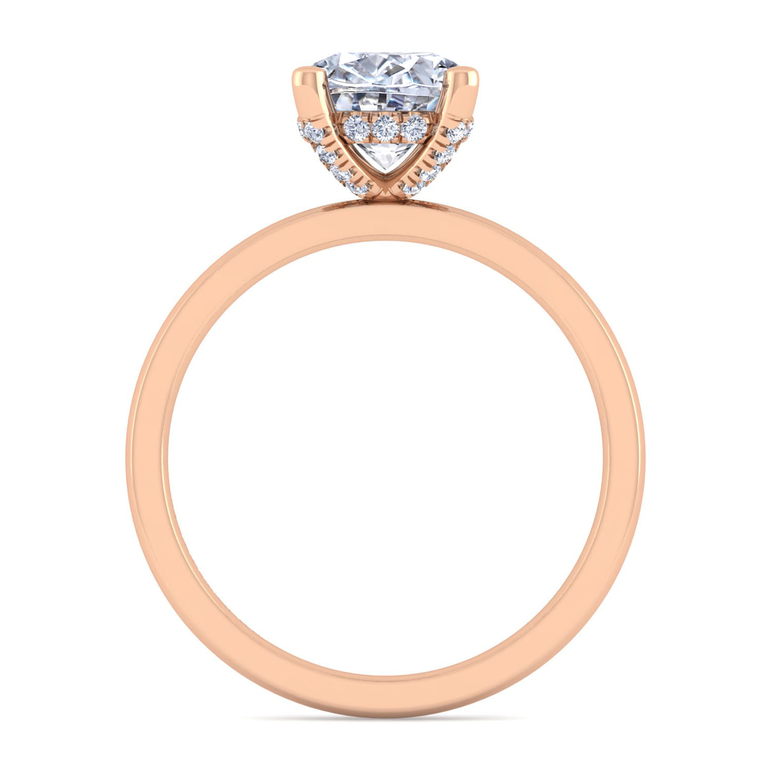 14K Rose Gold Round Diamond Engagement Ring