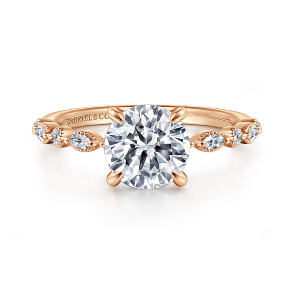 Round Diamond Engagement Ring in Rose Gold