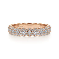 14K Rose Gold Round Diamond Halo Anniversary Band