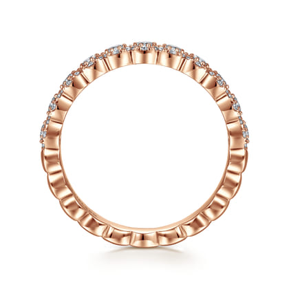 14K Rose Gold Round Diamond Halo Anniversary Band