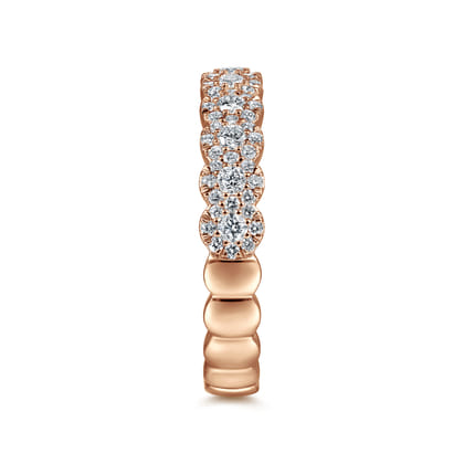 14K Rose Gold Round Diamond Halo Anniversary Band