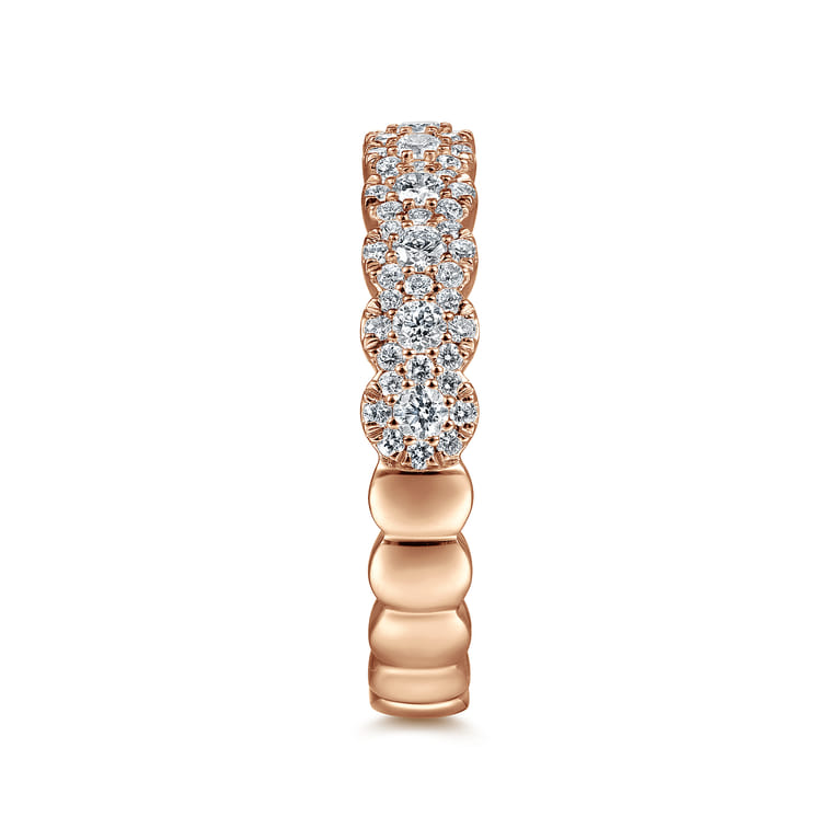 Fancy Wedding Ring in 14k Rose Gold with Round Natural Diamond at Gabriel & Co. - Shot 4