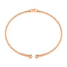 14K Rose Gold Round E Initial Diamond Bujukan Cuff Bracelet - 0.05 ct