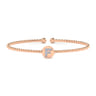 14K Rose Gold Round F Initial Diamond Bujukan Cuff Bracelet - 0.04 ct