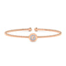 14K Rose Gold Round G Initial Diamond Bujukan Cuff Bracelet - 0.05 ct