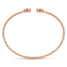 14K Rose Gold Round Garnet and Diamond Halo Bujukan Bangle - 0.16 ct