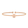 14K Rose Gold Round I Initial Diamond Bujukan Cuff Bracelet - 0.02 ct