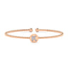 14K Rose Gold Round K Initial Diamond Bujukan Cuff Bracelet - 0.05 ct