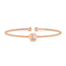 14K Rose Gold Round L Initial Diamond Bujukan Cuff Bracelet - 0.03 ct