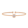 14K Rose Gold Round M Initial Diamond Bujukan Cuff Bracelet - 0.07 ct