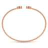 14K Rose Gold Round Manmade Alexandrite and Diamond Halo Bujukan Bangle - 0.16 ct