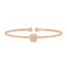 14K Rose Gold Round N Initial Diamond Bujukan Cuff Bracelet - 0.05 ct