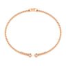 14K Rose Gold Round N Initial Diamond Bujukan Cuff Bracelet - 0.05 ct