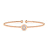 14K Rose Gold Round O Initial Diamond Bujukan Cuff Bracelet - 0.05 ct
