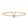 14K Rose Gold Round P Initial Diamond Bujukan Cuff Bracelet - 0.04 ct