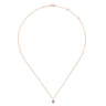 14K Rose Gold Round Pave Diamond Disc Pendant Necklace - 0.11 ct