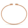 14K Rose Gold Round Peridot and Diamond Halo Bujukan Bangle - 0.16 ct