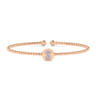 14K Rose Gold Round S Initial Diamond Bujukan Cuff Bracelet - 0.04 ct