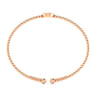 14K Rose Gold Round S Initial Diamond Bujukan Cuff Bracelet - 0.04 ct