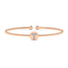 14K Rose Gold Round T Initial Diamond Bujukan Cuff Bracelet - 0.03 ct