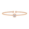 14K Rose Gold Round W Initial Diamond Bujukan Cuff Bracelet - 0.06 ct