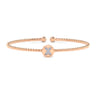 14K Rose Gold Round X Initial Diamond Bujukan Cuff Bracelet - 0.04 ct