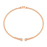 14K Rose Gold Round X Initial Diamond Bujukan Cuff Bracelet - 0.04 ct