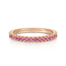 14K Rose Gold Ruby Stackable Ring