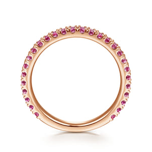 14K Rose Gold Ruby Stackable Ring