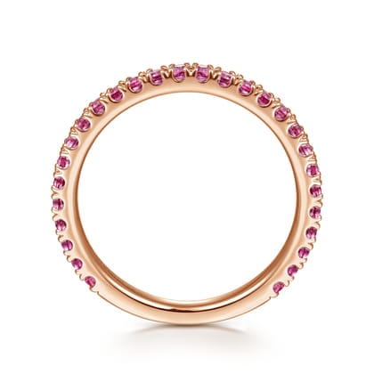 14K Rose Gold Ruby Stackable Ring
