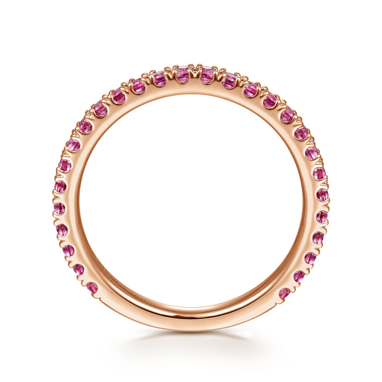 14K Rose Gold Ruby Stackable Ring - Shot 2