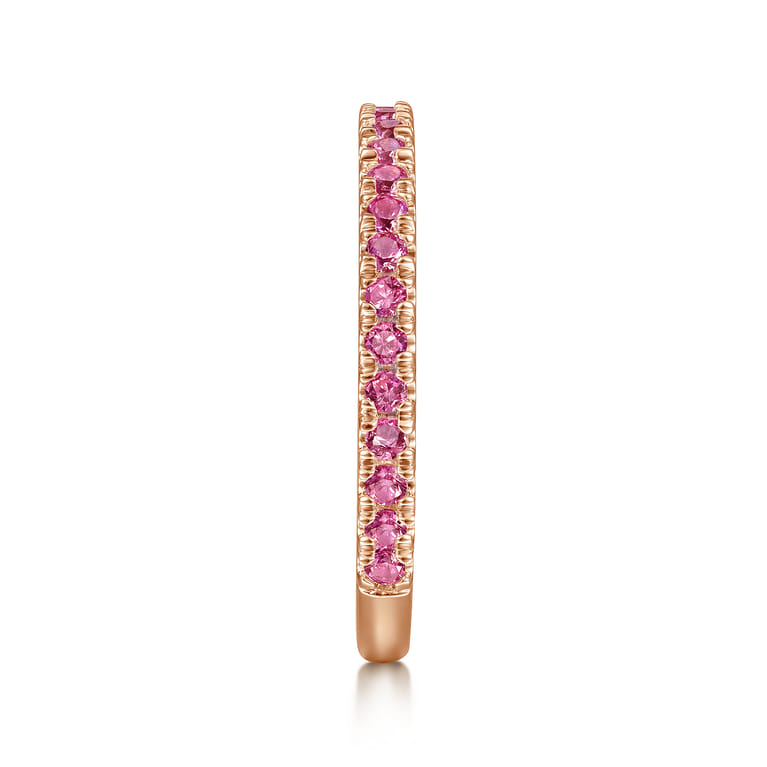 14K Rose Gold Ruby Stackable Ring - Shot 4