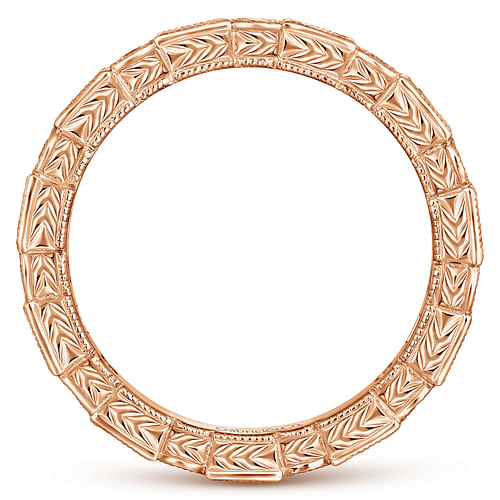 14K Rose Gold Sapphire Baguette and Diamond Round Eternity Ring - Shot 2