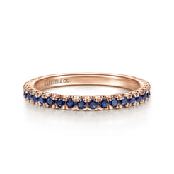 14K Rose Gold Sapphire Stackable Ring