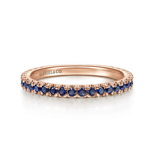 14K Rose Gold Sapphire Stackable Ring