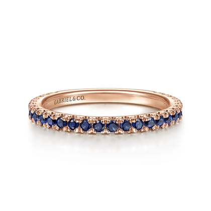 14K Rose Gold Sapphire Stackable Ring