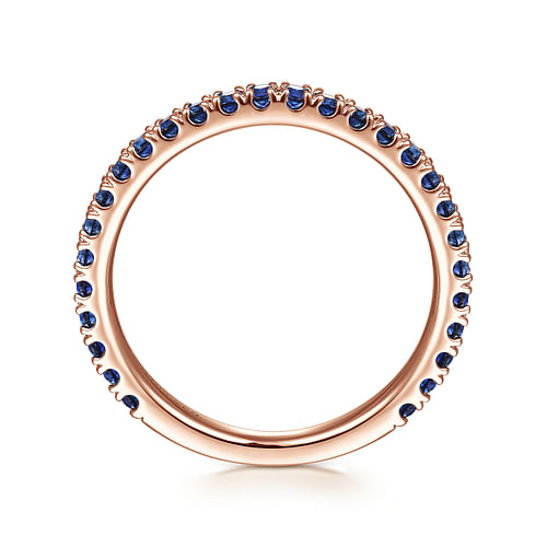14K Rose Gold Sapphire Stackable Ring - Shot 2