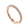 14K Rose Gold Scalloped Diamond Stackable Ring - 0.4 ct
