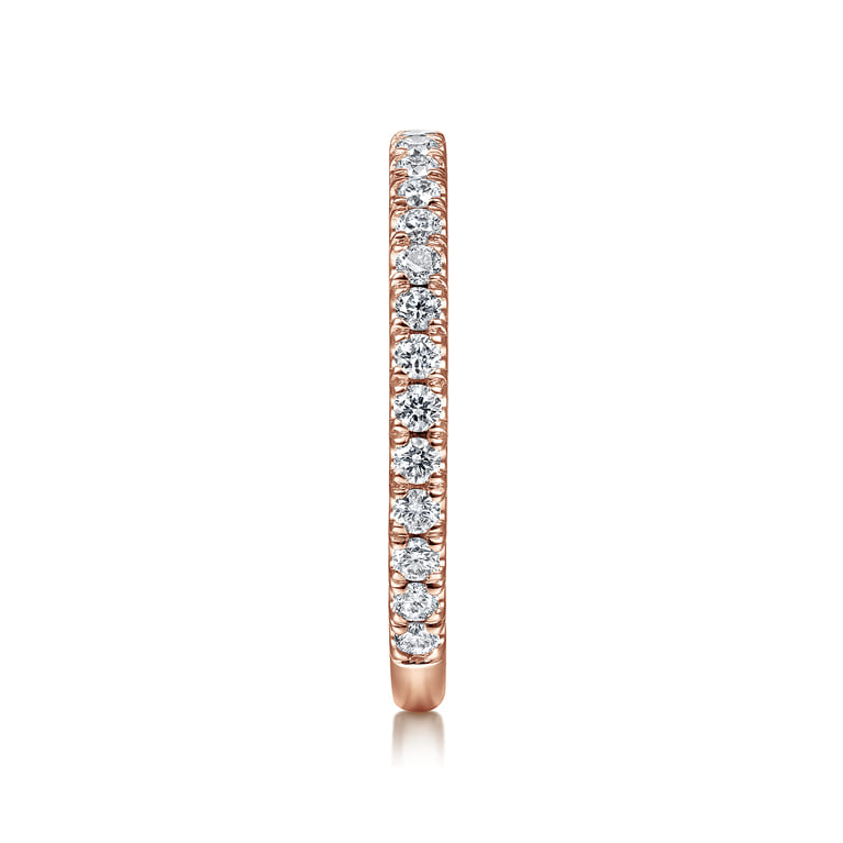 14K Rose Gold Scalloped Diamond Stackable Ring - 0.4 ct - Shot 4