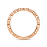 14K Rose Gold Scalloped Stackable Diamond Band Ring - 0.1 ct
