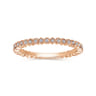 14K Rose Gold Scalloped Stackable Diamond Band Ring - 0.1 ct