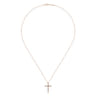 14K Rose Gold Segmented Diamond Cross Necklace - 0.15 ct